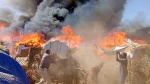 المنظمة الدولية للهجرة: نزوح 971 أسرة جراء حريق بمخيم العمدة في طويلة شمال دارفور